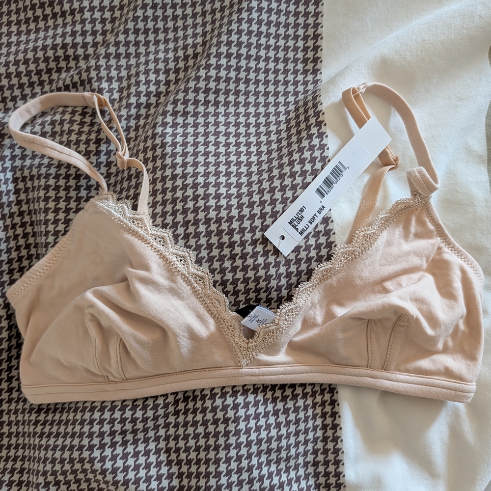Cosabella Tan Lace Trim Bra